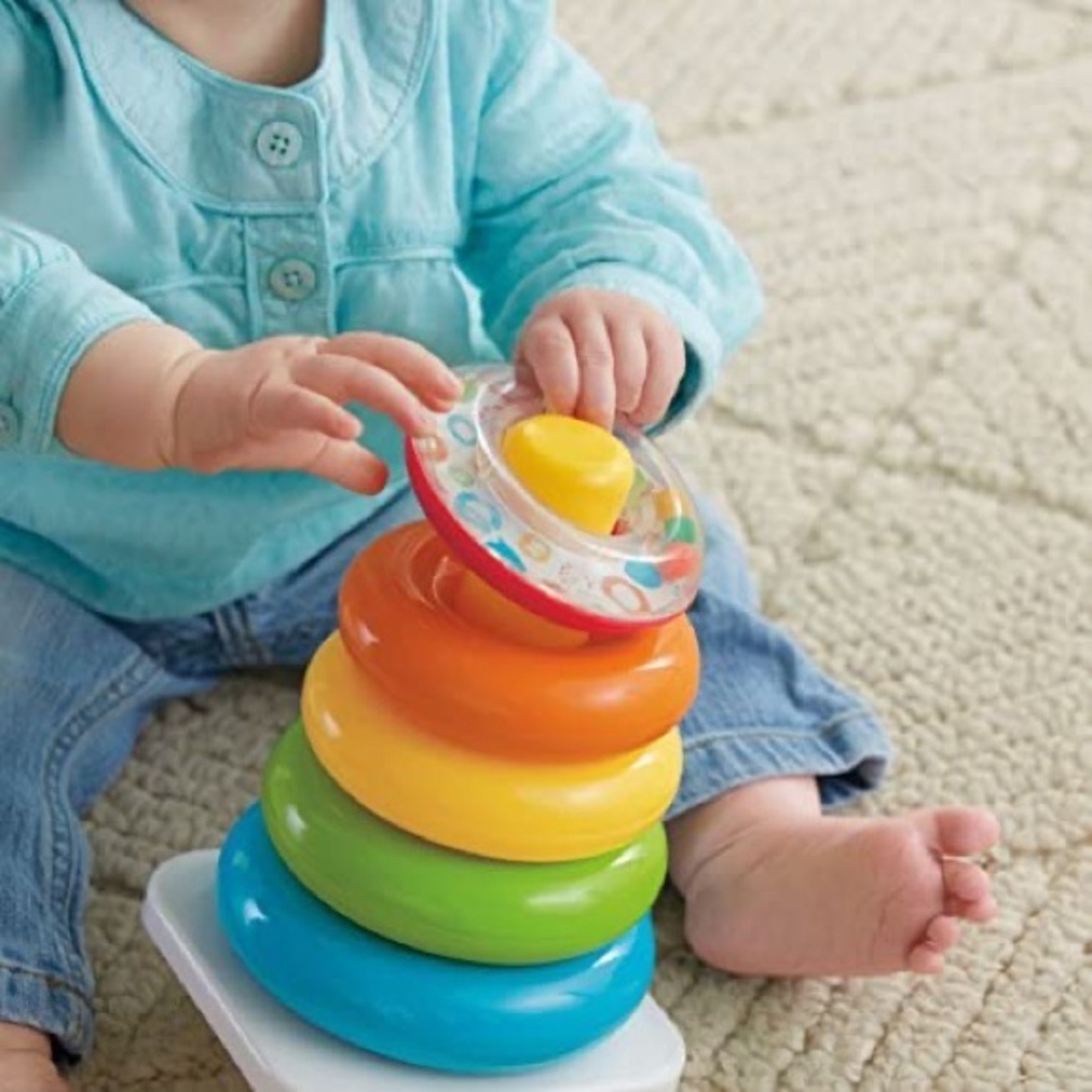 Fisher-Price FWP37 Rock-a-Stack & Baby's 1st Blocks Bundle, *Factory Sealed*